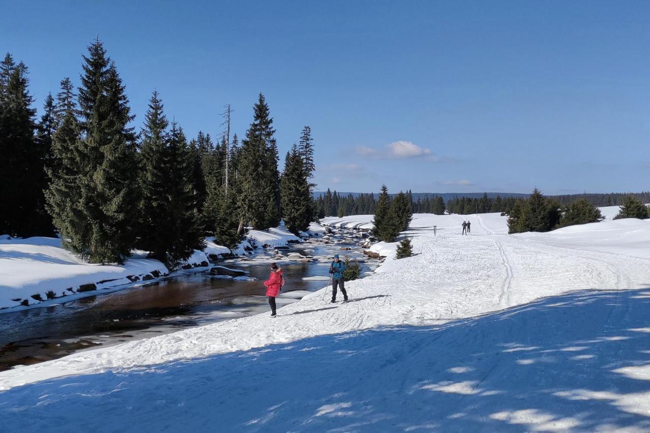 Enjoyharrachov - Atraktivni Slunne Studio Certovka V Centru Harrachova S Garazovym Parkovanim, Wifi-Wlan, Sat, Herni Konzoli, Netflix Zdarma A Nejkrasnejsim Vyhledem Na Certovu Horu S Arealem Skokanskych Mustku A Sjezdovku Екстериор снимка