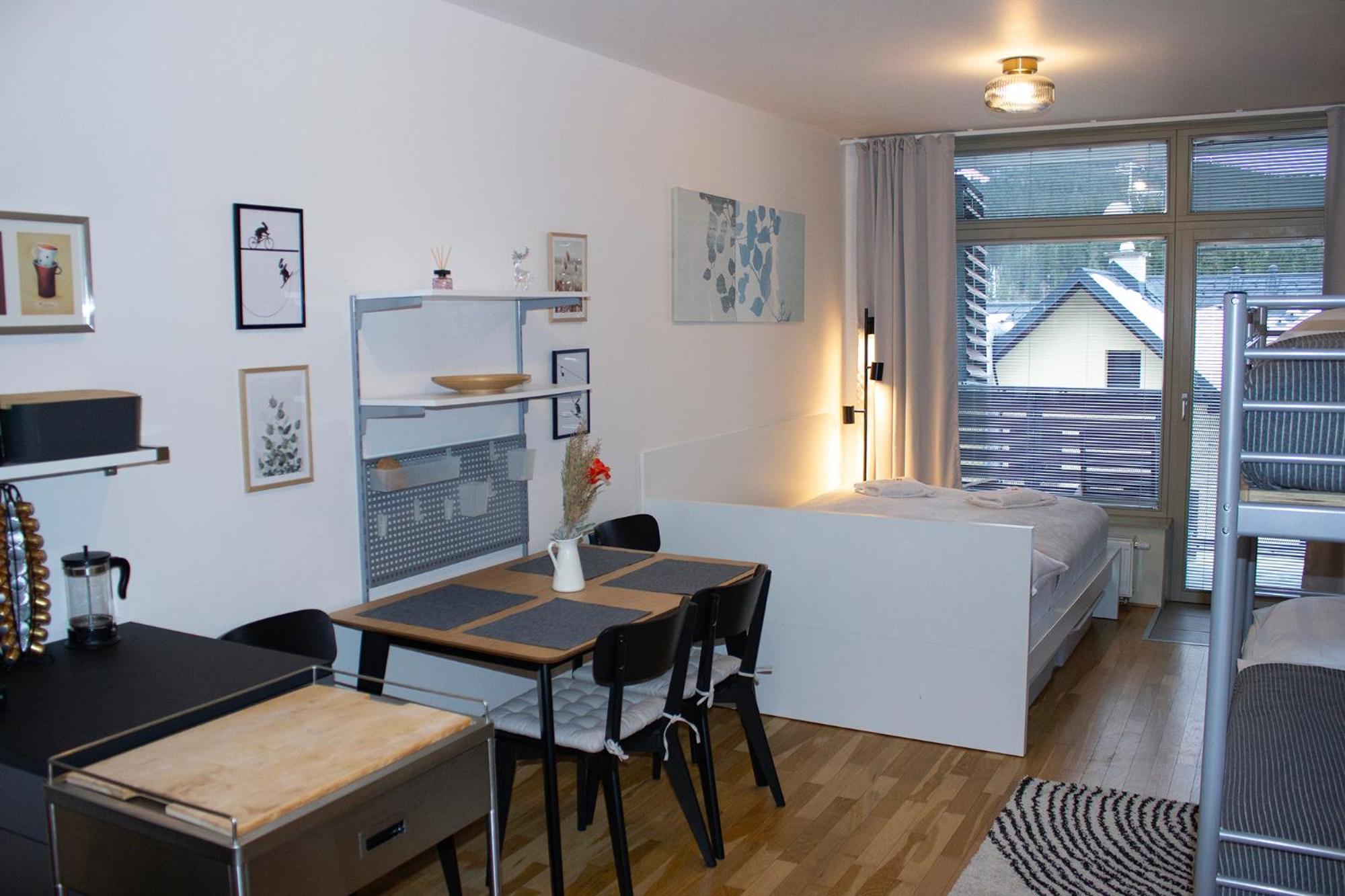 Enjoyharrachov - Atraktivni Slunne Studio Certovka V Centru Harrachova S Garazovym Parkovanim, Wifi-Wlan, Sat, Herni Konzoli, Netflix Zdarma A Nejkrasnejsim Vyhledem Na Certovu Horu S Arealem Skokanskych Mustku A Sjezdovku Екстериор снимка